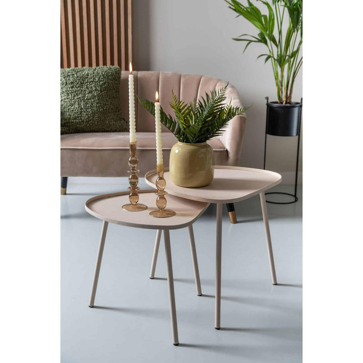BEISTELLTISCH Boaz Large Grau 54/49.5/49 cm - Grau, Metall (54/49.5/49cm) - Leitmotiv
