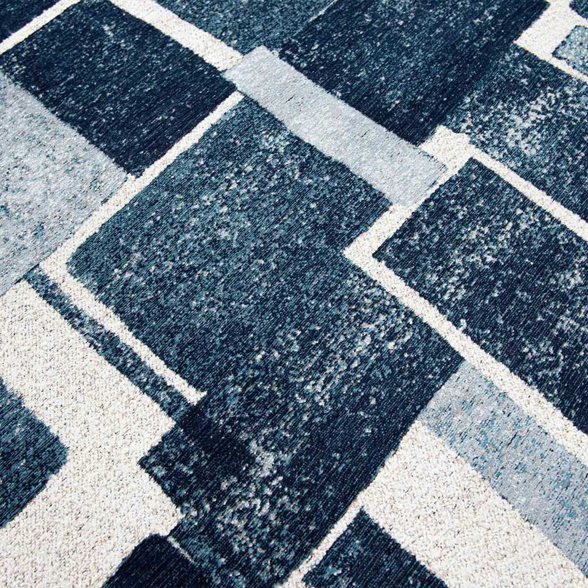 TEPPICH Ice Blue Craft 140/140 cm - Blau, Textil (140/140cm) - Louis De Poortere