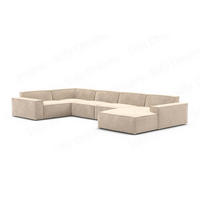 WOHNLANDSCHAFT Beluga Beige Samtstoff - Beige, Kunststoff (313/73/181cm)