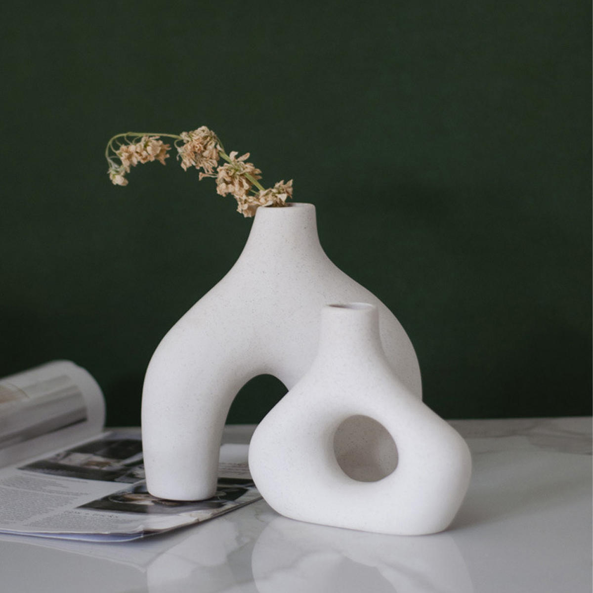 VASE Keramik - Weiß, Keramik (19cm) - LIBRATON