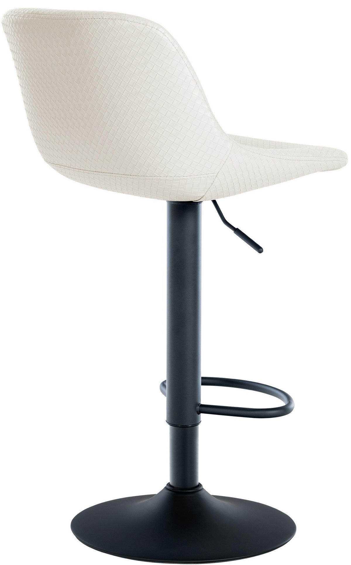 BARHOCKER 2er Set Lederlook creme - Creme/Schwarz, Textil/Metall (43/79/49cm) - CLP