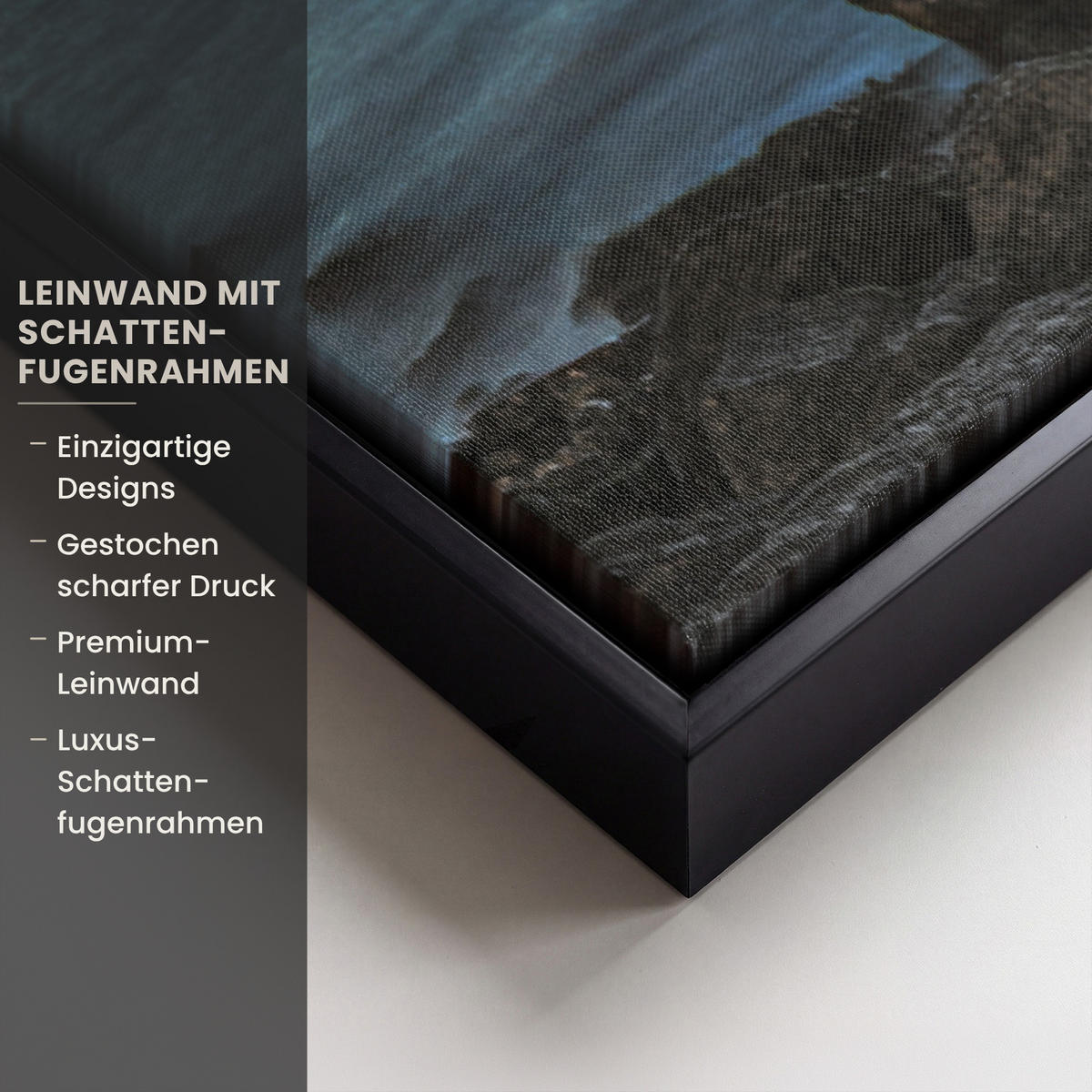 LEINWAND Bilder mit Rahmen - New York - Skyline - Stadt - Blau - 60x90 - Blaugrau, Textil (60/90cm) - MuchoWow