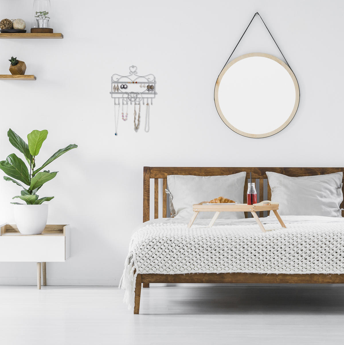 WANDSCHMUCKHALTER - Silberfarben, Metall (36.5/30/3.5cm) - Relaxdays