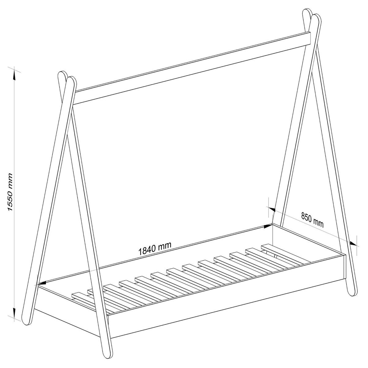 KINDERBETT Rosa 155/85/187 - Rosa, Holzwerkstoff - RAUMHIRSCH FURNITURE