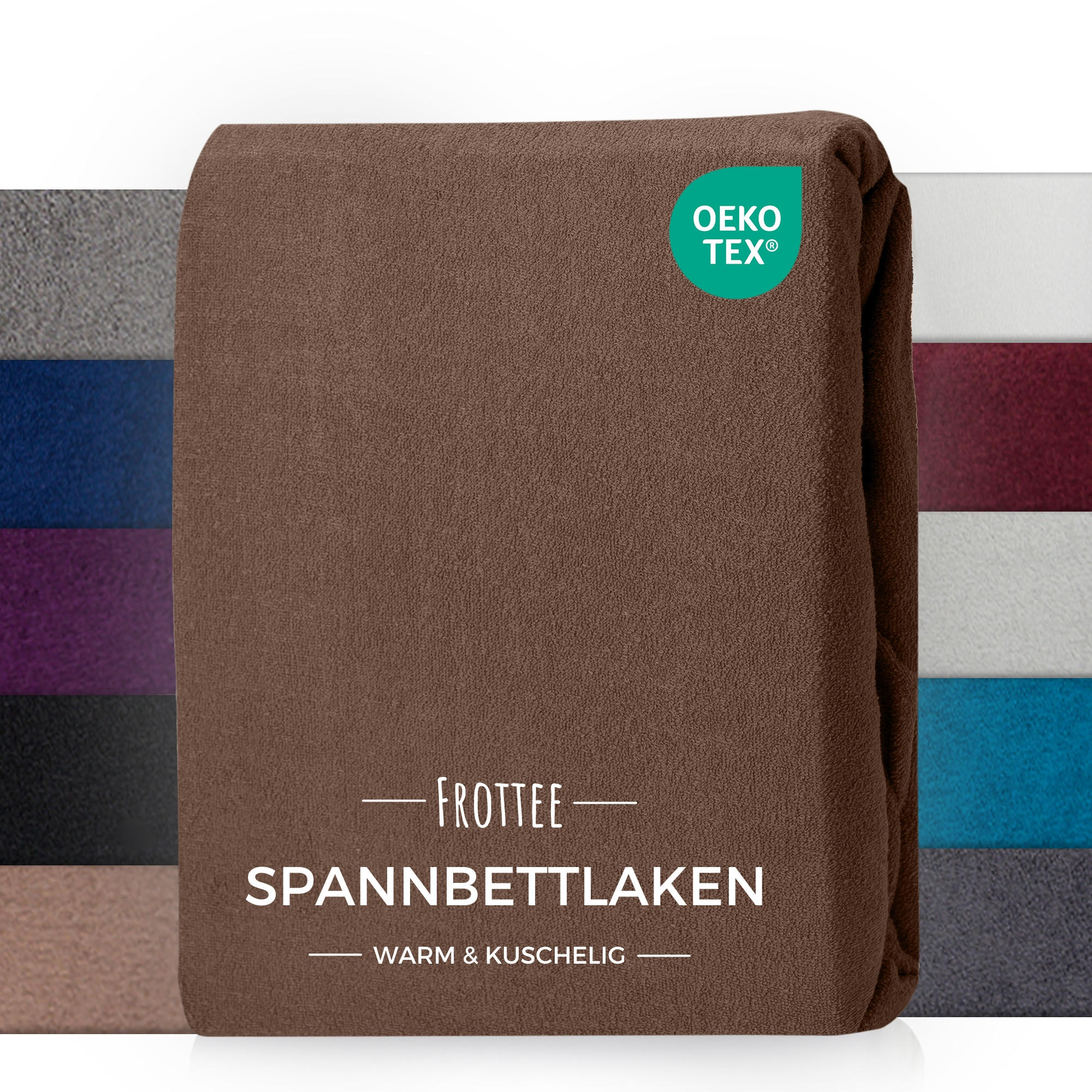 FROTTEE-SPANNBETTLAKEN 90x200 cm Nougat, Warmes Winter Bettlaken - Braun, Textil (90/200cm) - Carpe Sonno