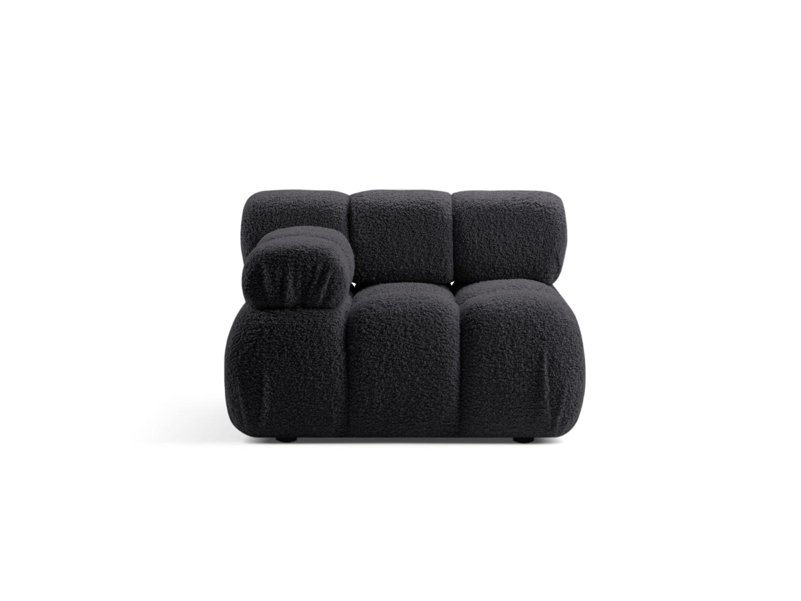 MODUL links Bellis aus Boucle graphit - Graphitfarben, Textil (94/70/94cm) - Micadoni