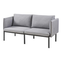 DVOUSEDÁK Kamar - šedá, kov/dřevo (158/69/63.5cm) - [en.casa]