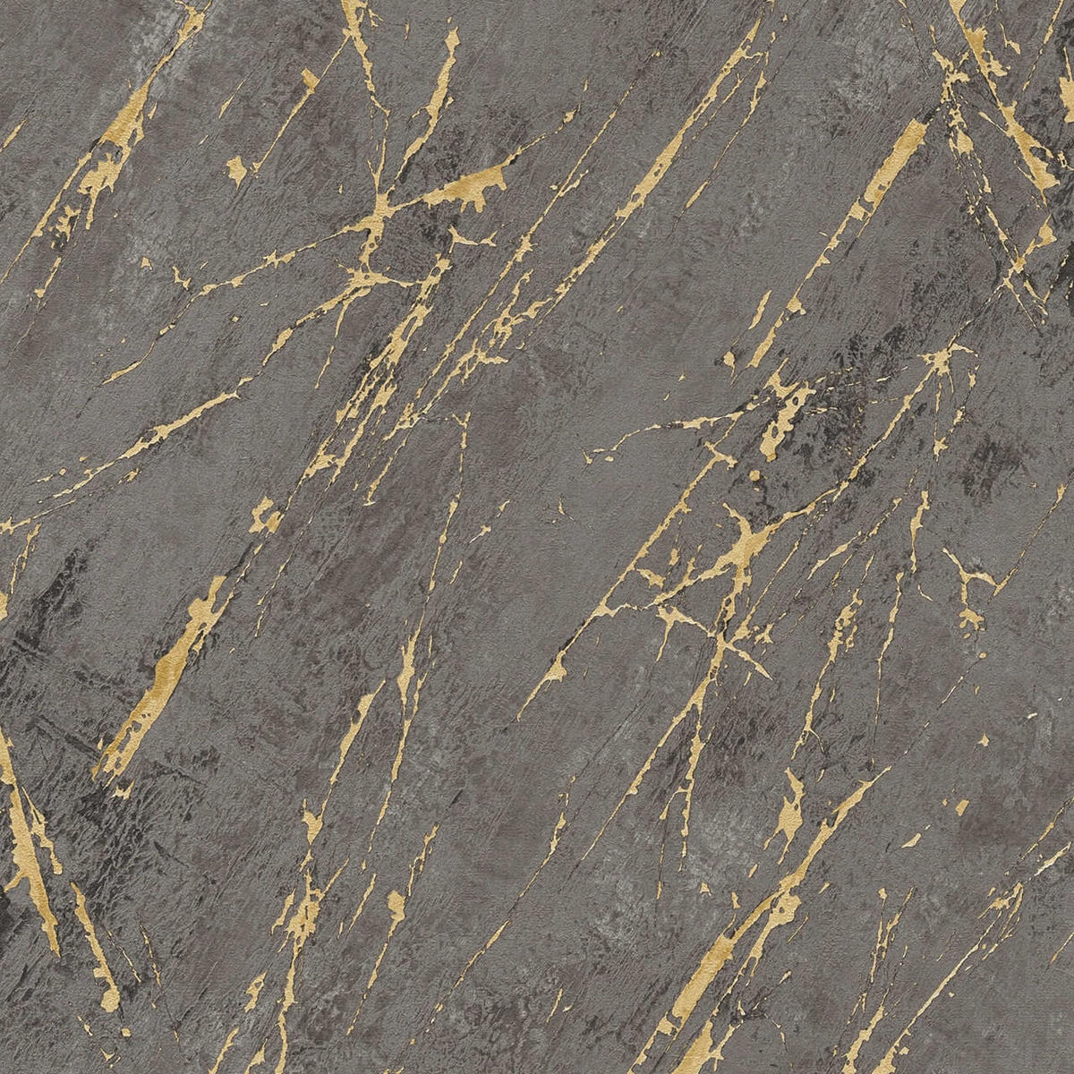 VLIESTAPETE Grau 53/1005 cm - Goldfarben, Textil (53/1cm) - KUNSTLOFT
