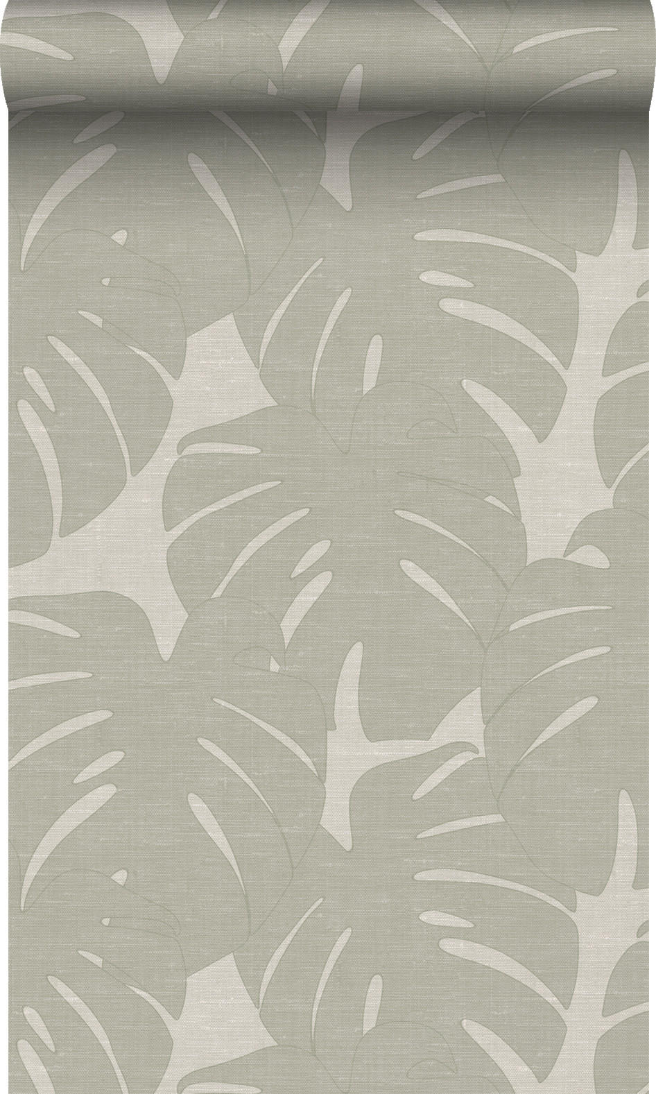 TAPETE Blätter in Leinen-Optik 53 cm x 10.05 m - Beige, Papier (53/1000cm) - Origin Wallcoverings