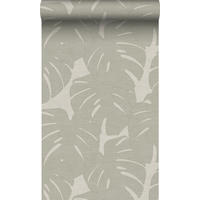 TAPETE Blätter in Leinen-Optik 53 cm x 10.05 m - Beige, Papier (53/1000cm) - Origin Wallcoverings