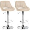 BARHOCKER 2er Set Lederlook creme - Creme, Textil (47/85/48cm) - CLP