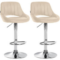 BARHOCKER 2er Set Lederlook creme - Creme, Textil (47/85/48cm) - CLP