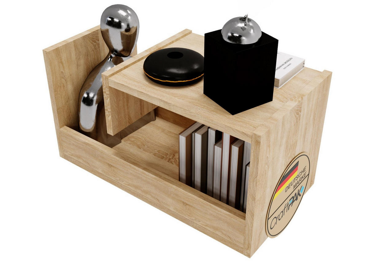 WOHNZIMMERTISCH für Couch 3 mögliche Aufstellmöglichkeiten Sonoma Eiche 33/60/34cm - Sonoma Eiche, Holzwerkstoff (33/60/34cm) - CraftPAK