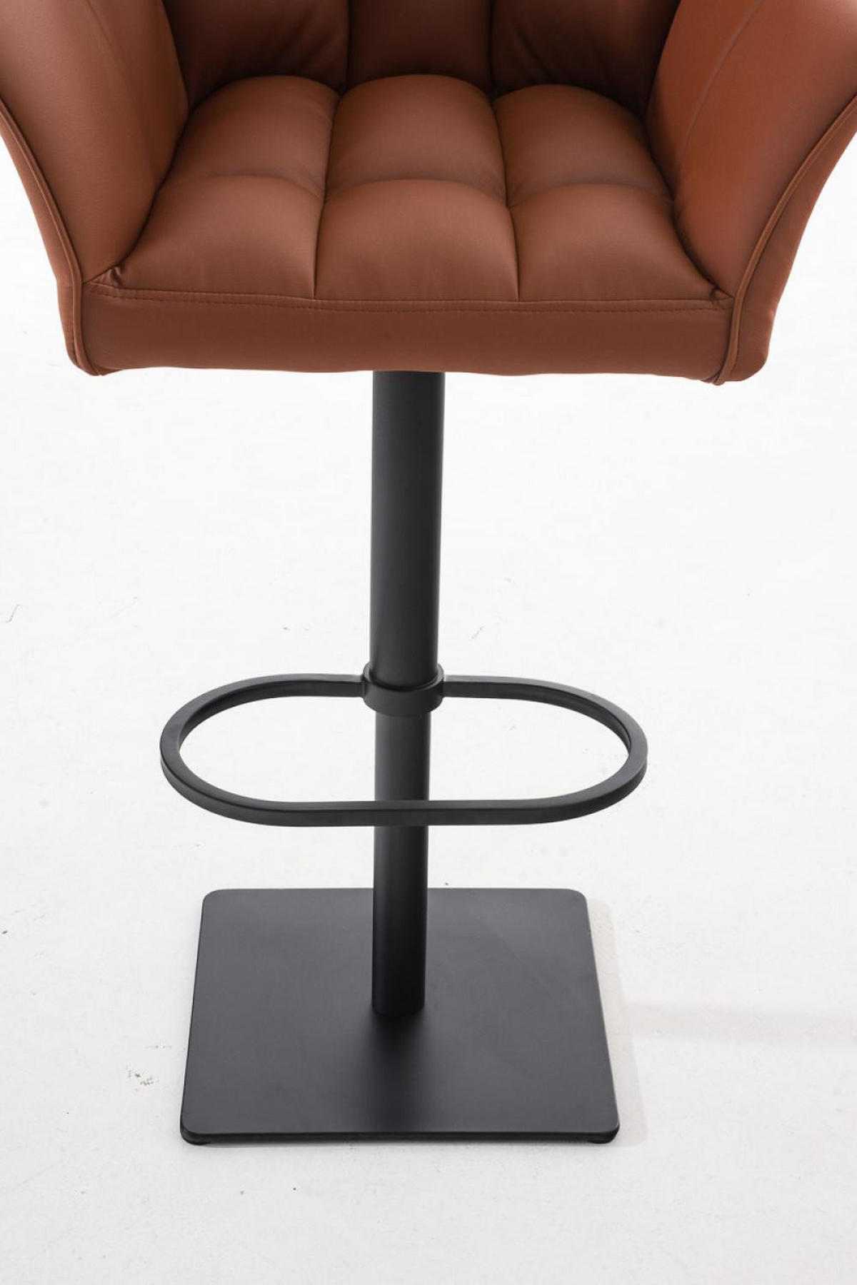 BARHOCKER Lederlook Hellbraun - Hellbraun/Schwarz, Textil/Metall (64/88/45cm) - CLP