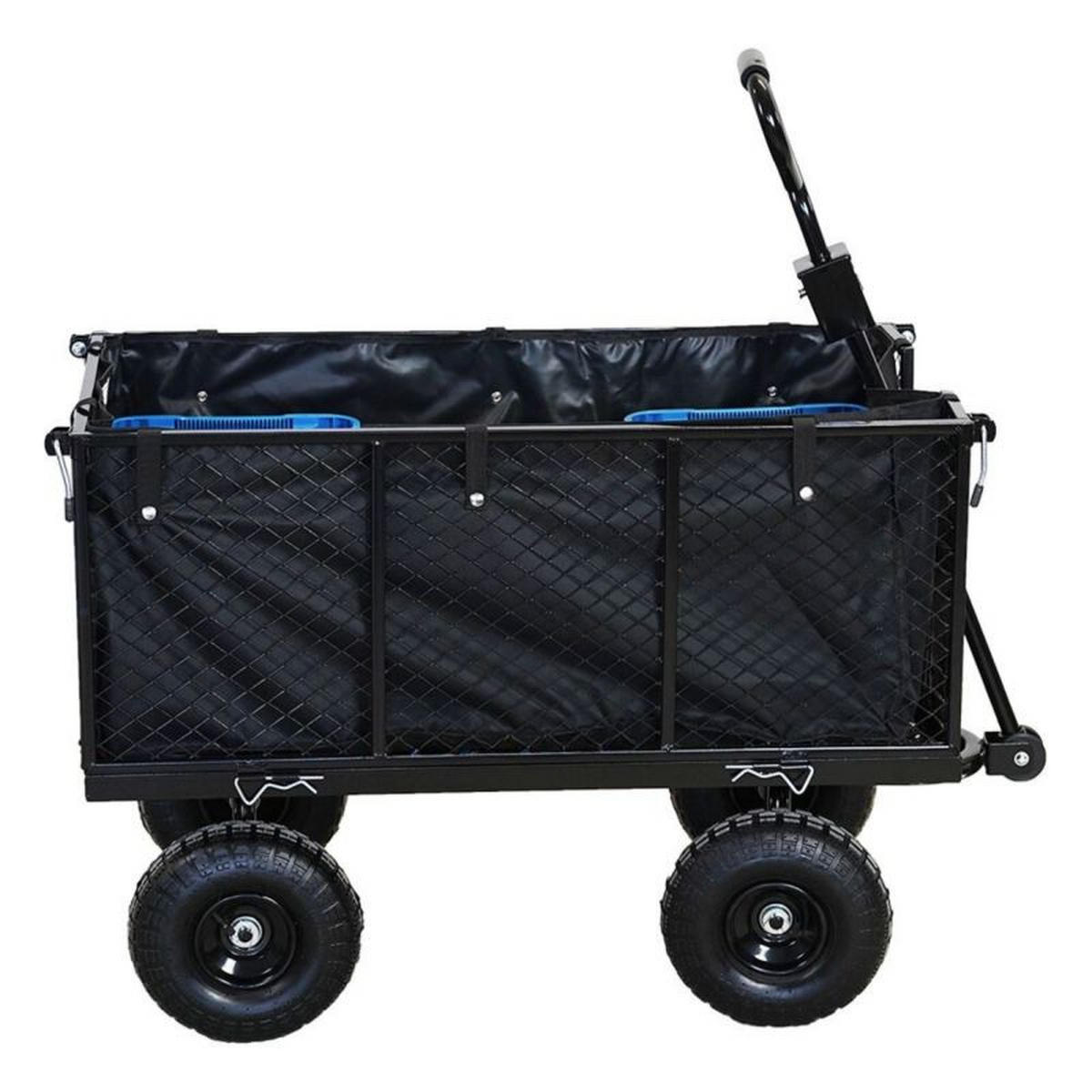 BOLLERWAGEN All Black 205L 96x53x105cm Traglast 550kg Schwarz - Schwarz, Metall (53/96/105cm) - BERLINLODGE