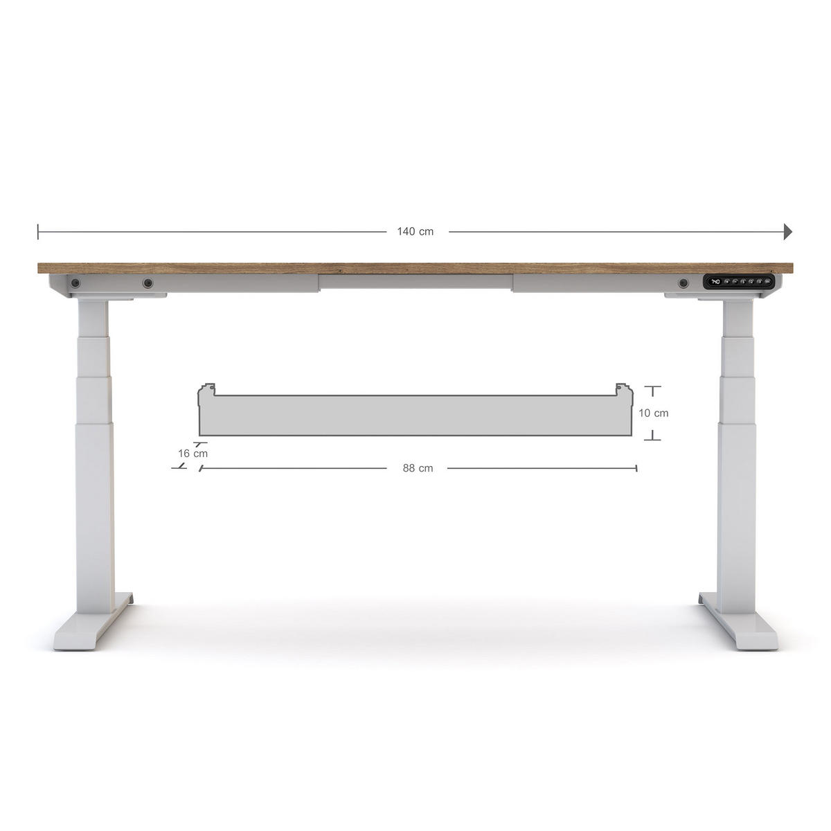KABELKANAL Horizontaler Kabelkanal Flex-small / Ohne Zubehör Weiß 880mm - Weiß, Metall (16/88/10cm) - ASSMANN