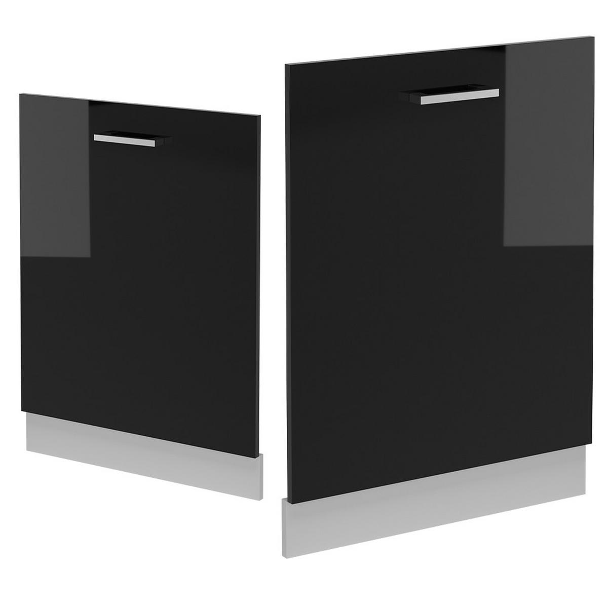 GESCHIRRSPÜLBLENDE R-Line Schwarz Hochglanz 60 cm ohne Arbeitsplatte - Schwarz Hochglanz/Schwarz, Holzwerkstoff (60/81.8/1.6cm) - Vicco