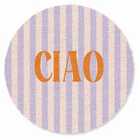 ROHOŽKA Ciao - Citát - Pastelové barvy - Pruhy 90x90 cm - šeříková, textil/umělá hmota (90/0.4cm) - MuchoWow