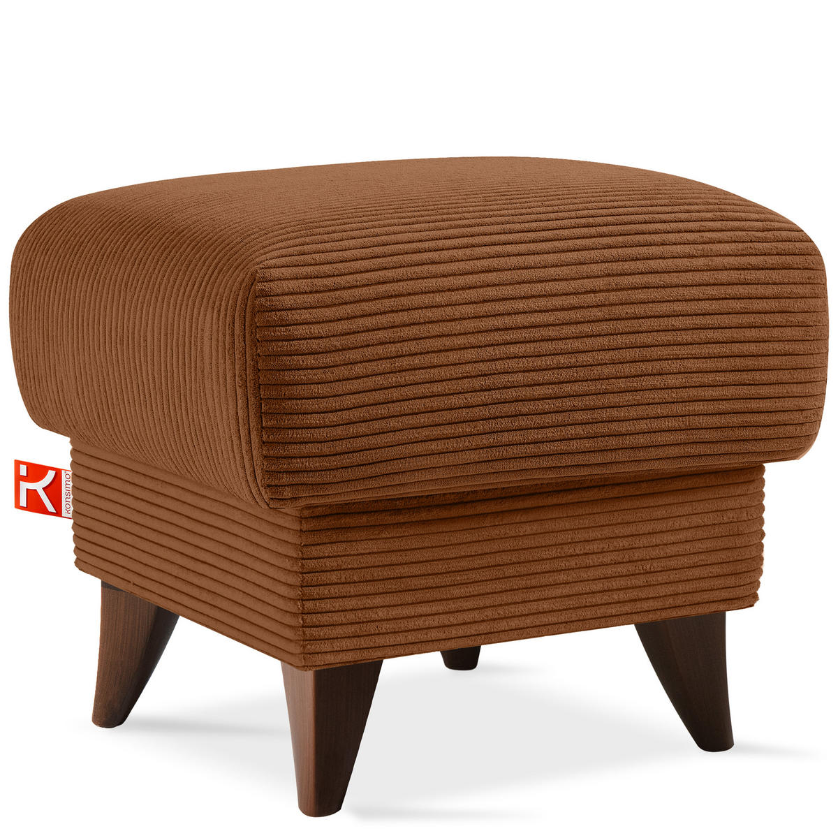 FUẞSTÜTZE GUSTAVO II, Rostbraun - Rotbraun/Braun, Holz/Holzwerkstoff (53/49/53cm) - KONSIMO®