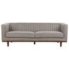 3-SITZER-SOFA hellbraun Skaule - Dunkelbraun/Braun, Textil (205/71/82cm) - Beliani