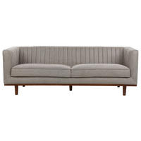 3-SITZER-SOFA hellbraun Skaule - Dunkelbraun/Braun, Textil (205/71/82cm) - Beliani