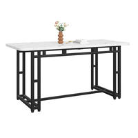 ESSTISCH 140 cm Schwarz/Weiß aus MDF mit Metallbeinen - Weiß, Holzwerkstoff (140/80/74cm) - OKMYHOME
