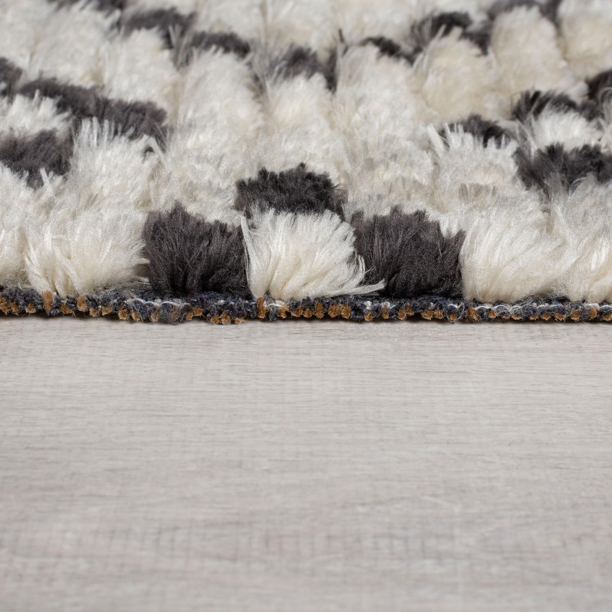 TEPPICH Berber-Design, geometrisch, monochrom SWALE SADIE, Schwarz-Beige 120x170 cm - Schwarz, Textil (120/170cm) - KADIMA DESIGN