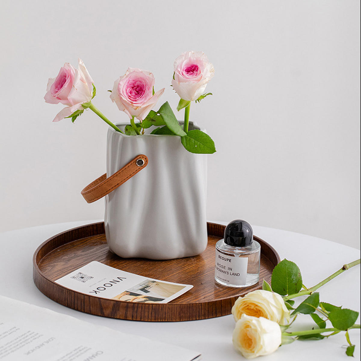 VASE 12,5 x 12,5 x 16 cm - Weiß, Keramik (16cm) - LIBRATON