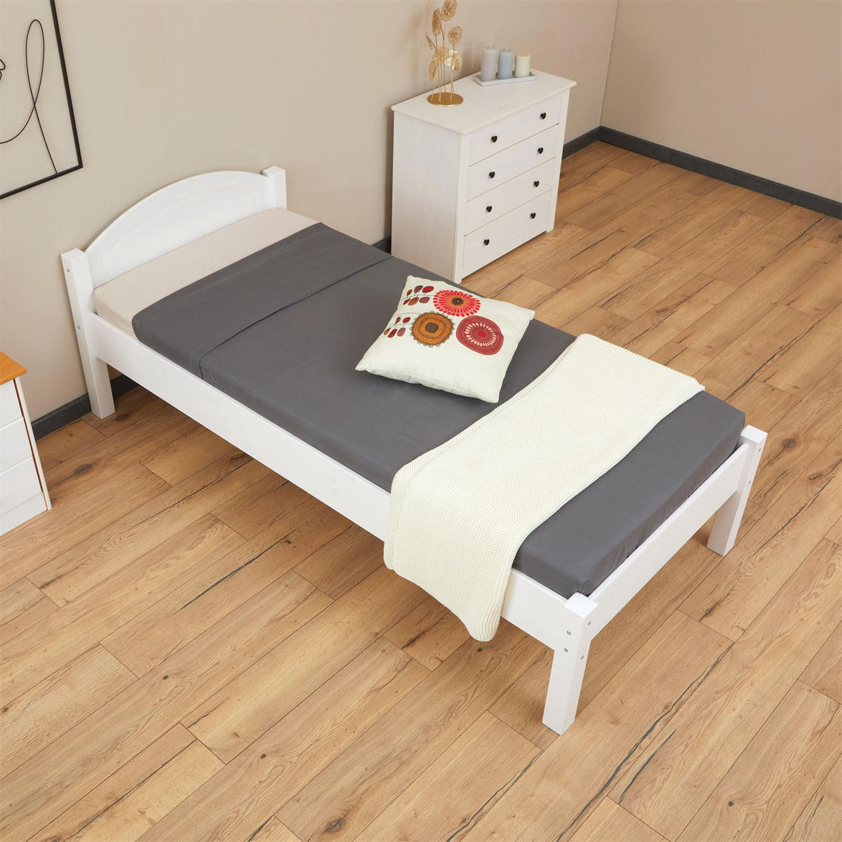MASSIVHOLZBETT SORAJA 90X200 CM - Weiß, Holz (90/200cm) - IDIMEX
