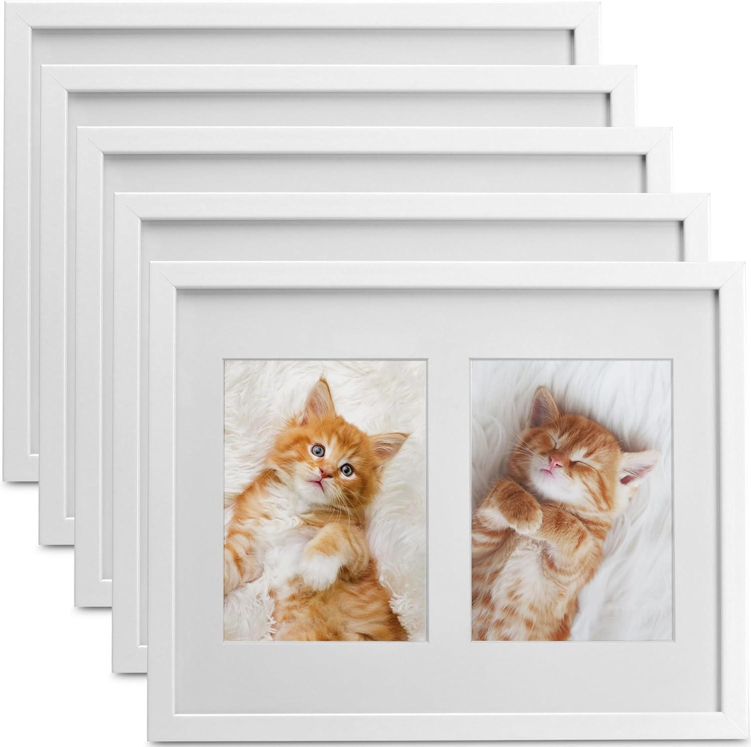 BILDERRAHMEN Galeria 13x18cm Weiß (5tlg) - Weiß, Holzwerkstoff (30/2/37cm) - BoMoe