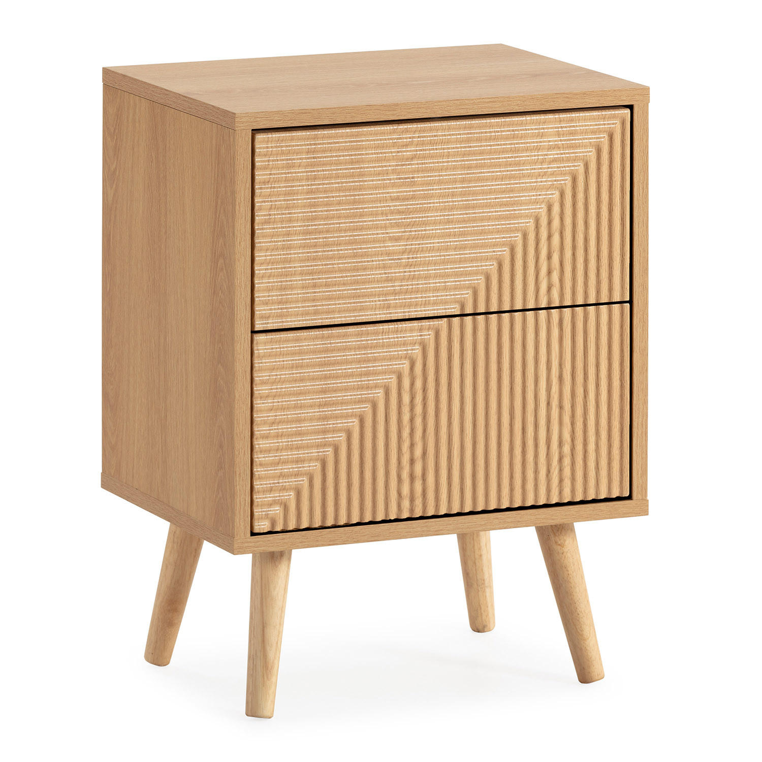 NACHTTISCH Telmo 2 schubladen Eichenfarbe - Honigeiche, Holzwerkstoff (40/55/30cm) - VS Venta-stock