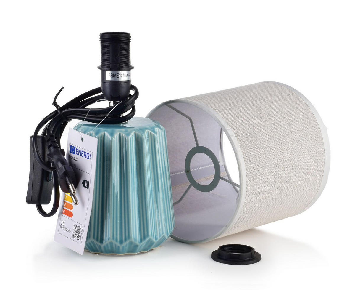 TISCHLAMPE Leti Blau 13/13/18.5 cm Keramik - Blau, Keramik (13/13/18.5cm) - Mondex