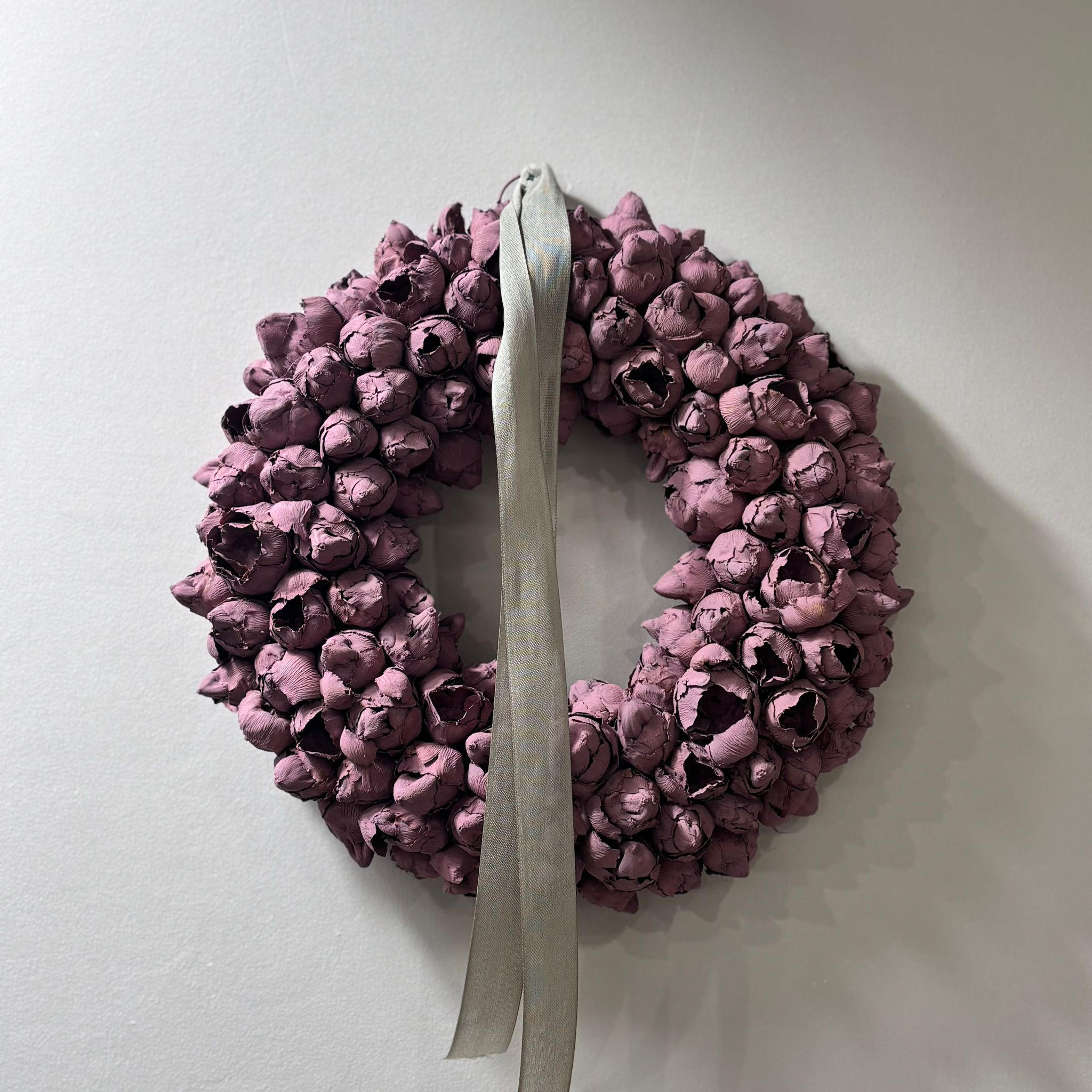 TROCKENBLUMEN Cocofruchtkranz Lila - Lila, Naturmaterialien (3cm)