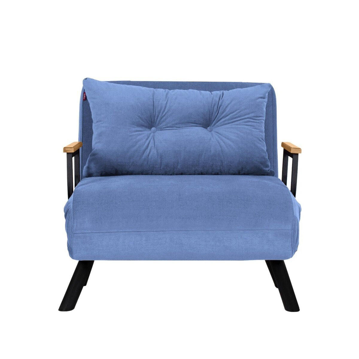SESSEL mit Stoffbezug und Metallfüßen, umwandelbar 67/50/41 cm - Blau, Metall (50/41/67cm) - Calicosy