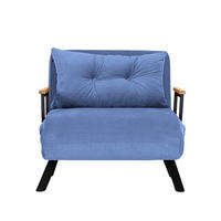 SESSEL mit Stoffbezug und Metallfüßen, umwandelbar 67/50/41 cm - Blau, Metall (50/41/67cm) - Calicosy