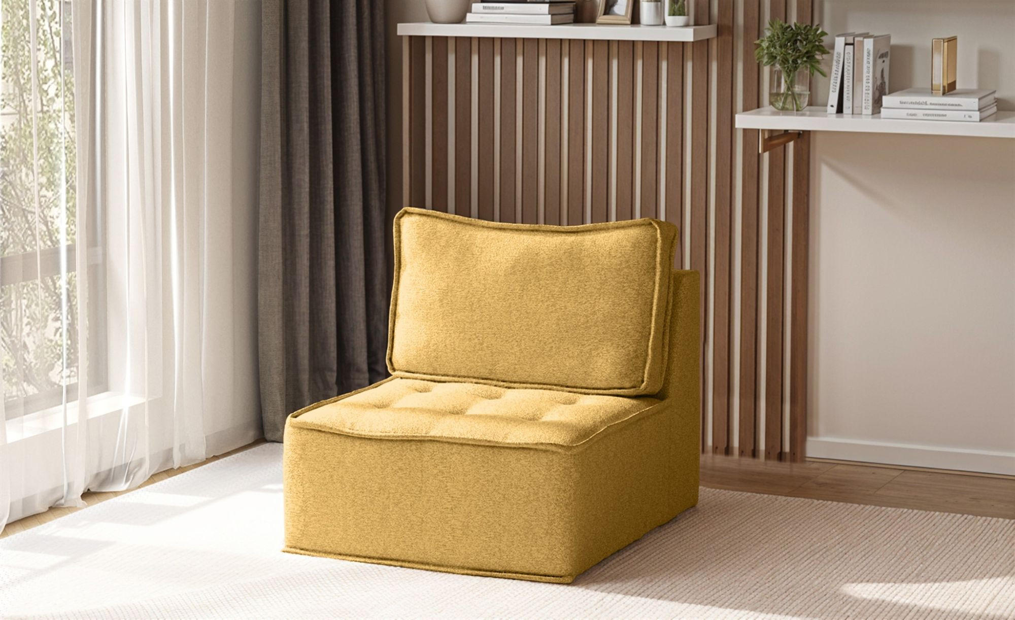 SESSEL Sande Xs In Raven - Gelb, Holzwerkstoff/Textil (80/85/90cm) - Fun Möbel