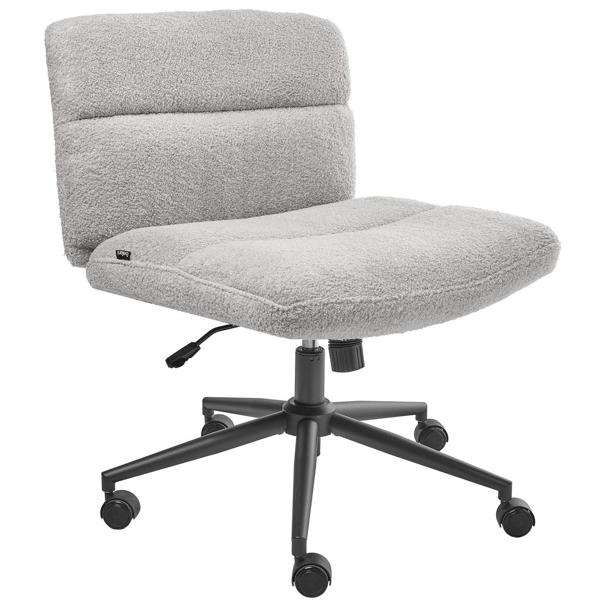 SCHREIBTISCHSTUHL Bouclé Hellgrau Catlin - Hellgrau, Textil (64/80/68cm) - Beliani