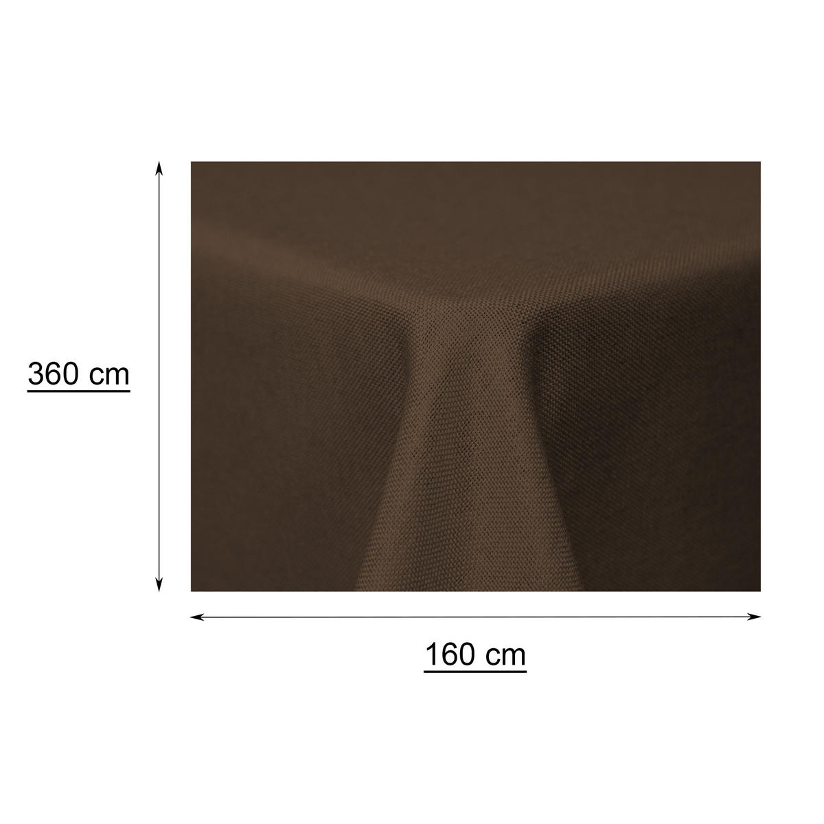 TISCHDECKE Leinenoptik 160/360 cm rechteckig Braun - Braun, Textil (160/360cm) - TiborTex