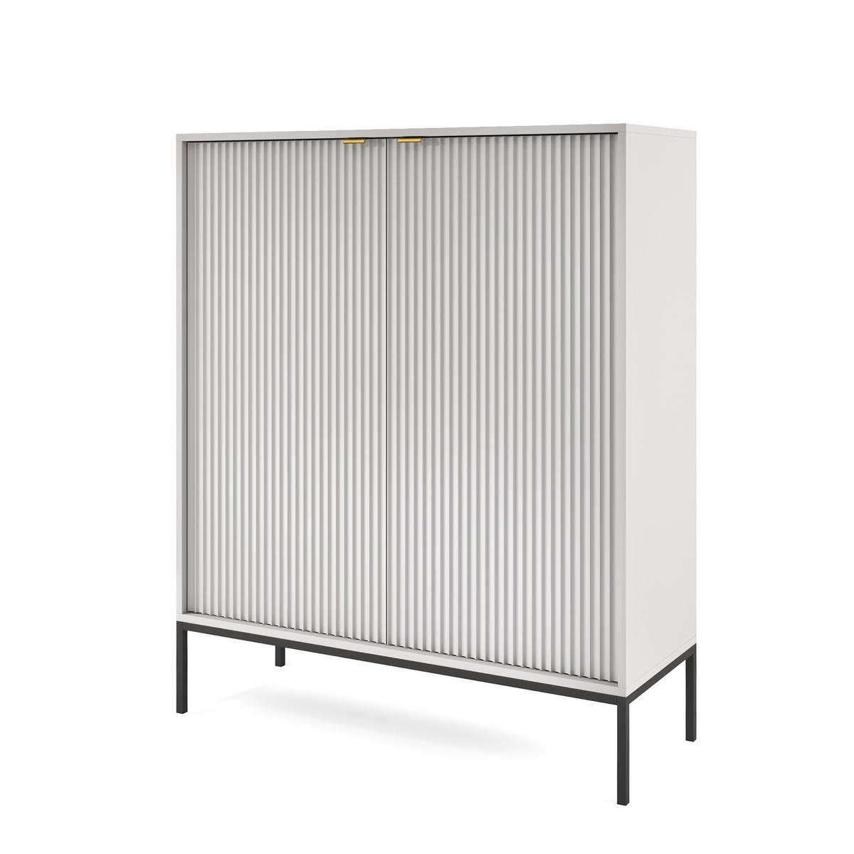 HIGHBOARD STELLARE 104/125/39 cm mit 2 Türen Grau - Grau, Holzwerkstoff (104/125/39cm) - MASSENO