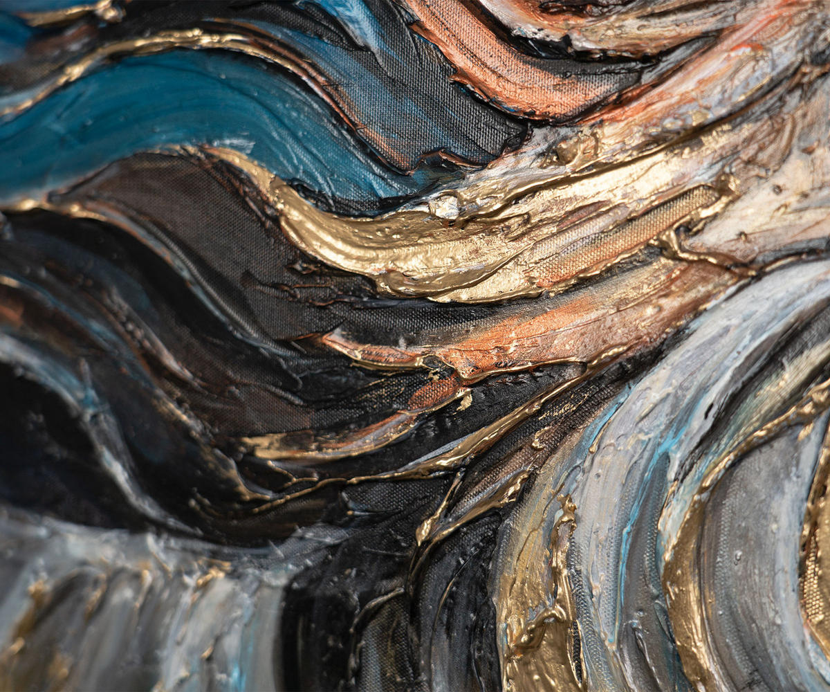 GEMÄLDE Dynastie der Stärke Schattenfugenrahmen Schwarz 120x80 cm - Schwarz, Holz (120/80cm) - YS-art gallery