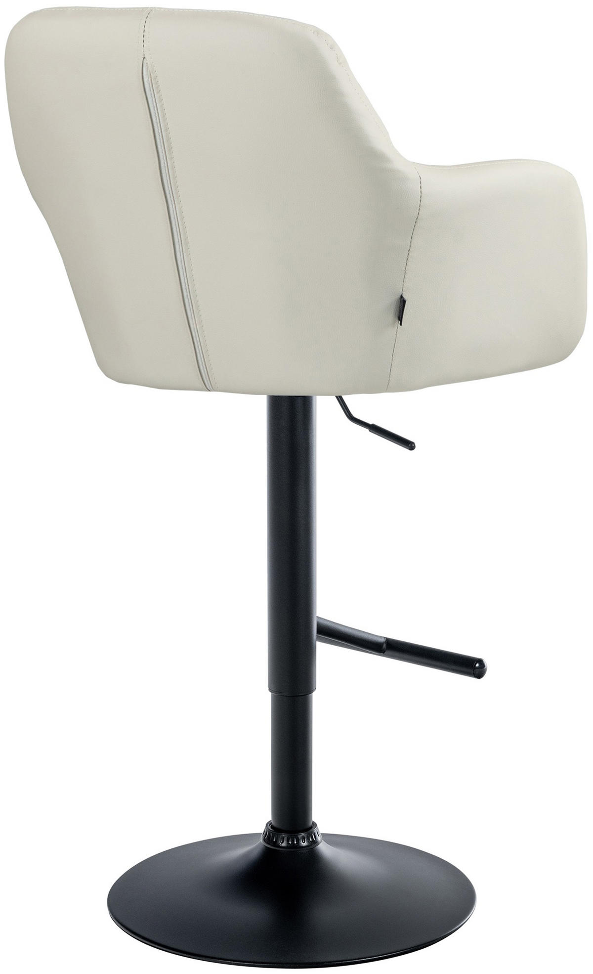 BARHOCKER Nardo Kunstleder schwarz creme - Schwarz/Naturfarben, Kunststoff/Metall (57/118/59cm) - TPFLiving