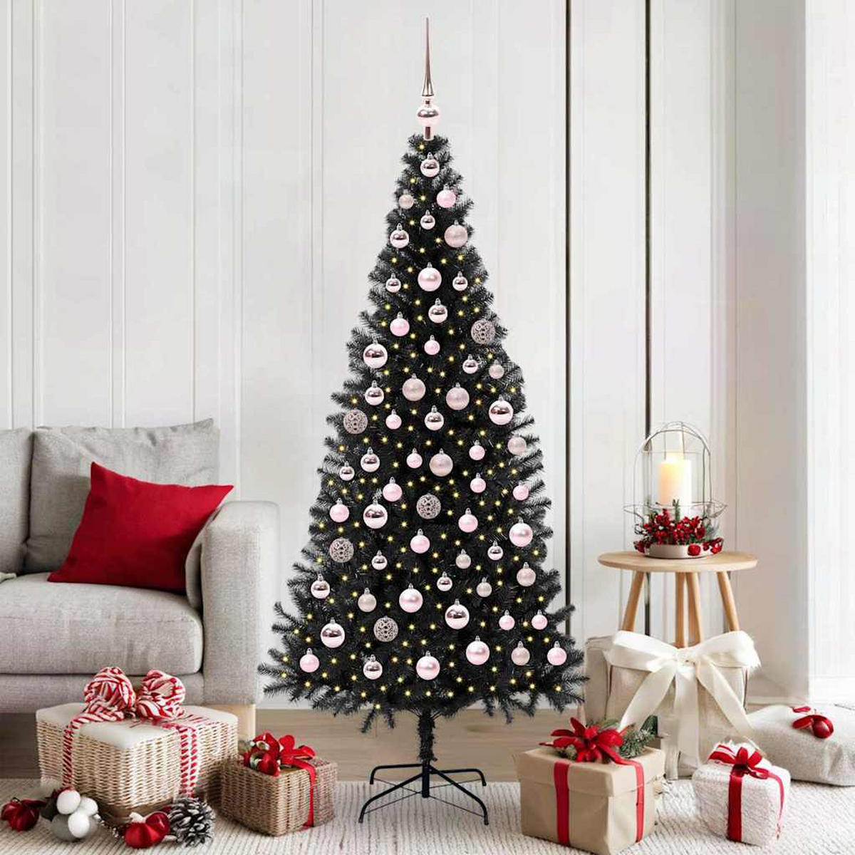 WEIHNACHTSBAUM 93/93/180 cm Schwarz PVC - Schwarz, Kunststoff (180cm) - vidaXL