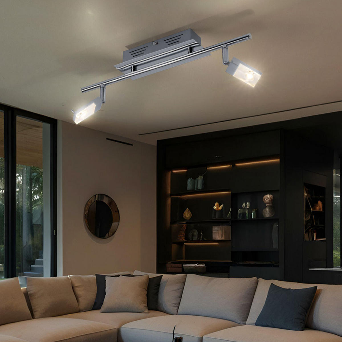 LED DECKENLEUCHTE HAJO Metall Silber - Silberfarben, Metall (44.5/17/17cm) - Brilliant