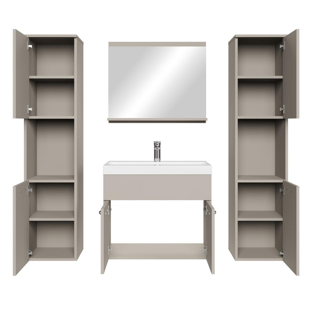 BADMÖBEL-SET Montreal 5 Teile Cashmere - 60 x 35 x 51 cm - Kaschmir, Holz (60/51/35cm) - Badplaats