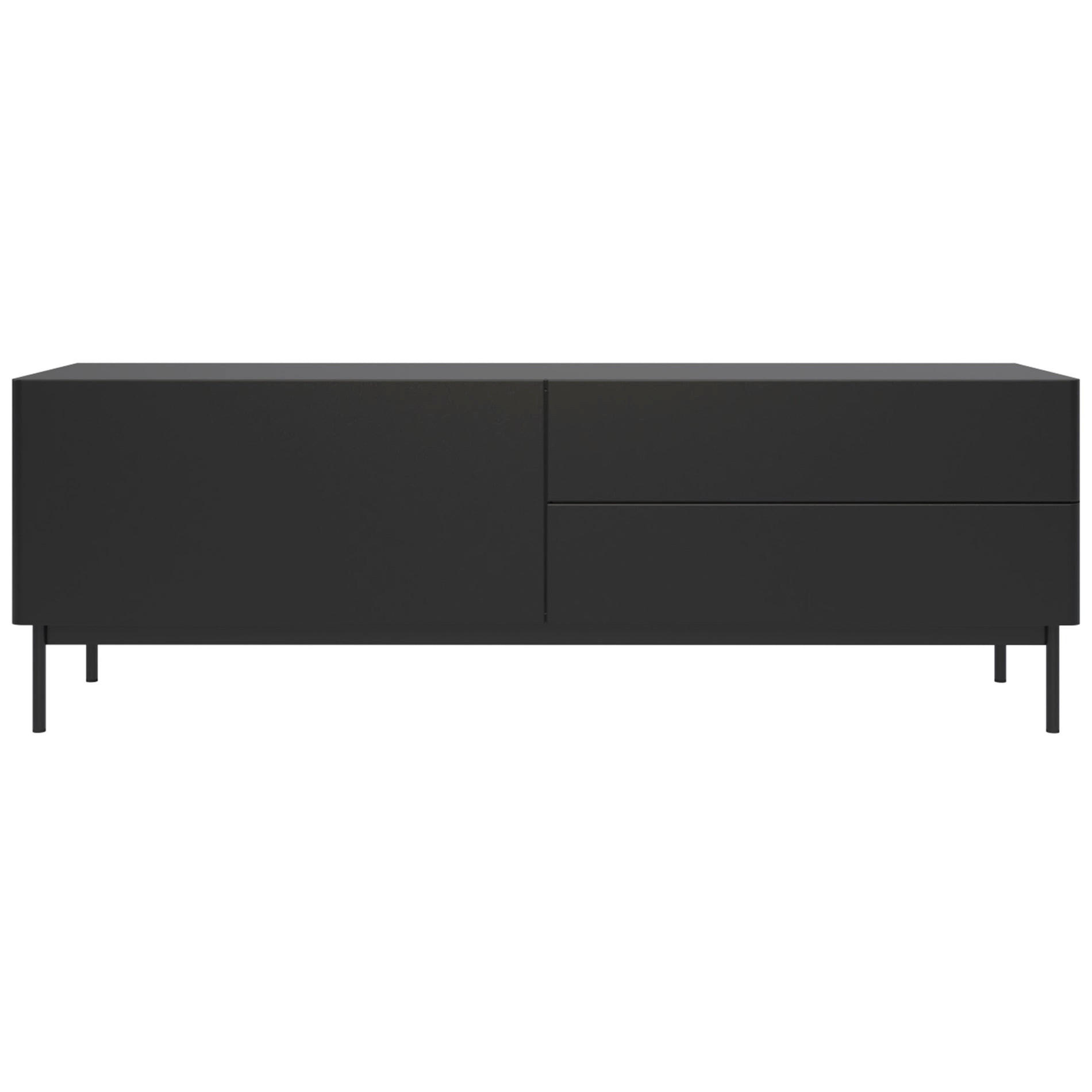 TV-STOLEK Olio Černá 160 cm - černá, kov/kompozitní dřevo (160/52/38.6cm) - Selsey