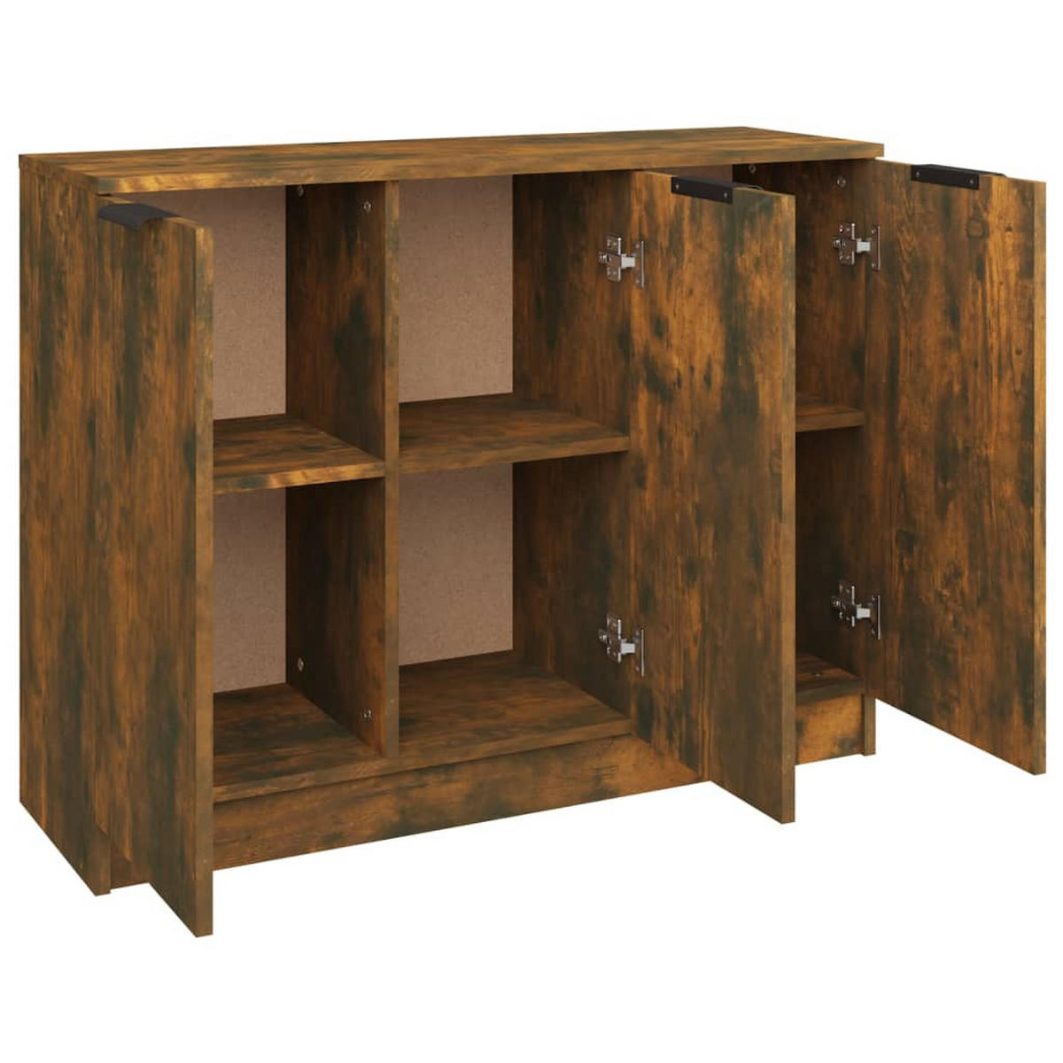 SIDEBOARD mit 3 Türen 90,5/30/70 cm aus Holzwerkstoff Räuchereiche Dekor - Braun, Holz (90.5/70/30cm) - vidaXL
