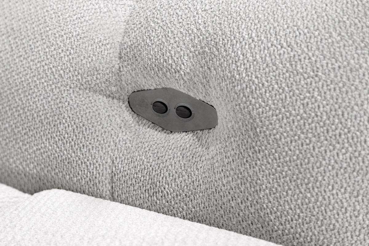 ECKSOFA KIMI 3-Sitzer, ausziehbarer Sitz, verstellbare Kopfstützen, creme - Creme/Schwarz, Holzwerkstoff/Textil (270/160cm) - Courtois Laville