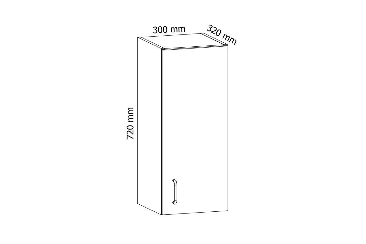 HÄNGESCHRANK – 30 cm – G30 – Velmora – Weiß / Weiß Hochglanz - Weiß Hochglanz, Holzwerkstoff (30/72/32cm) - ROYAL24_MARKT