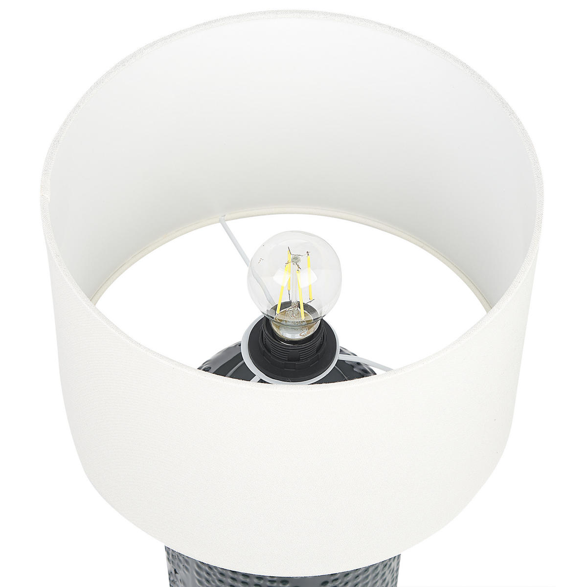 TISCHLAMPE Mussel 31/31/49 cm - Blau, Keramik (31/14/49cm) - Beliani