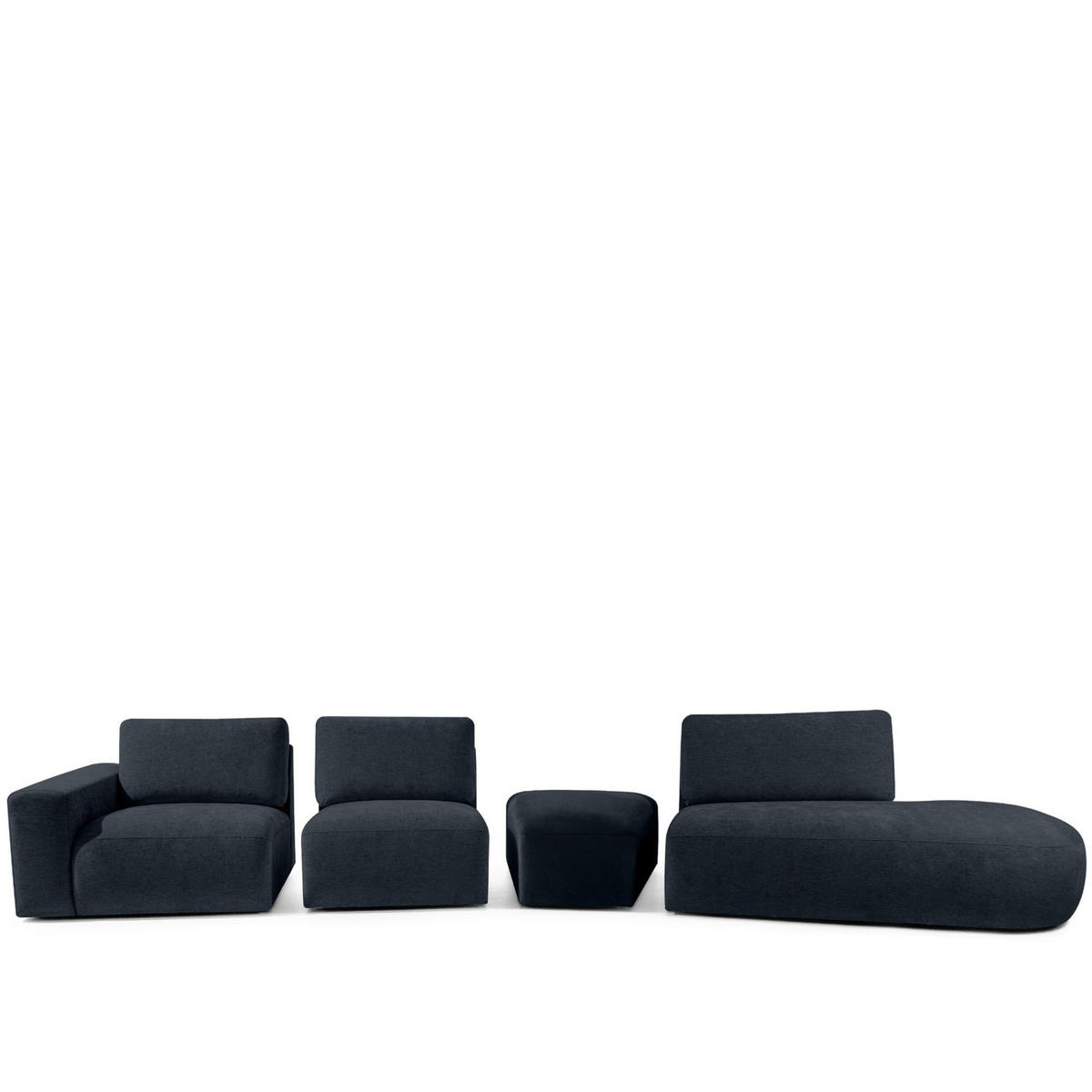 5-SITZER ECKSOFA ZUCCO Chenille rechts, Dunkelblau - Dunkelblau, Textil (430/84/105cm) - KONSIMO®